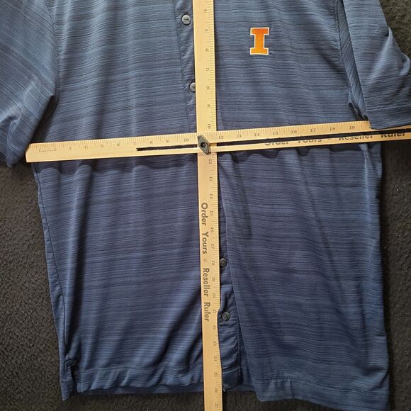 Cutter & Buck Mens Polo Shirt Blue Size Medium Illinois Button Down Short Sleeve - Picture 4 of 12